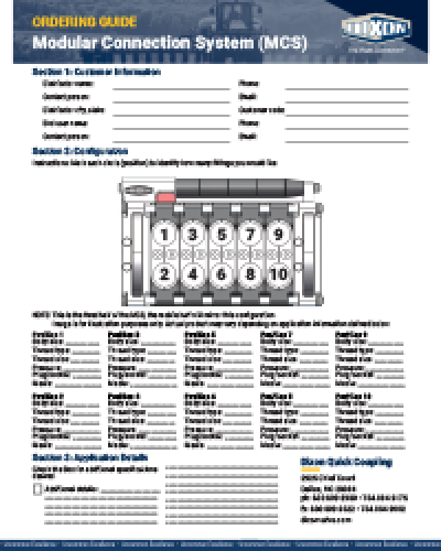 Modular Connection System (MCS) Ordering Guide